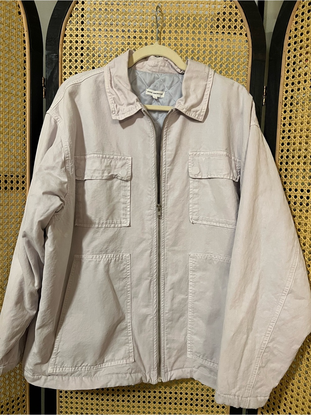 Good American Pale Lavender Utility Zip Jacket - Women's